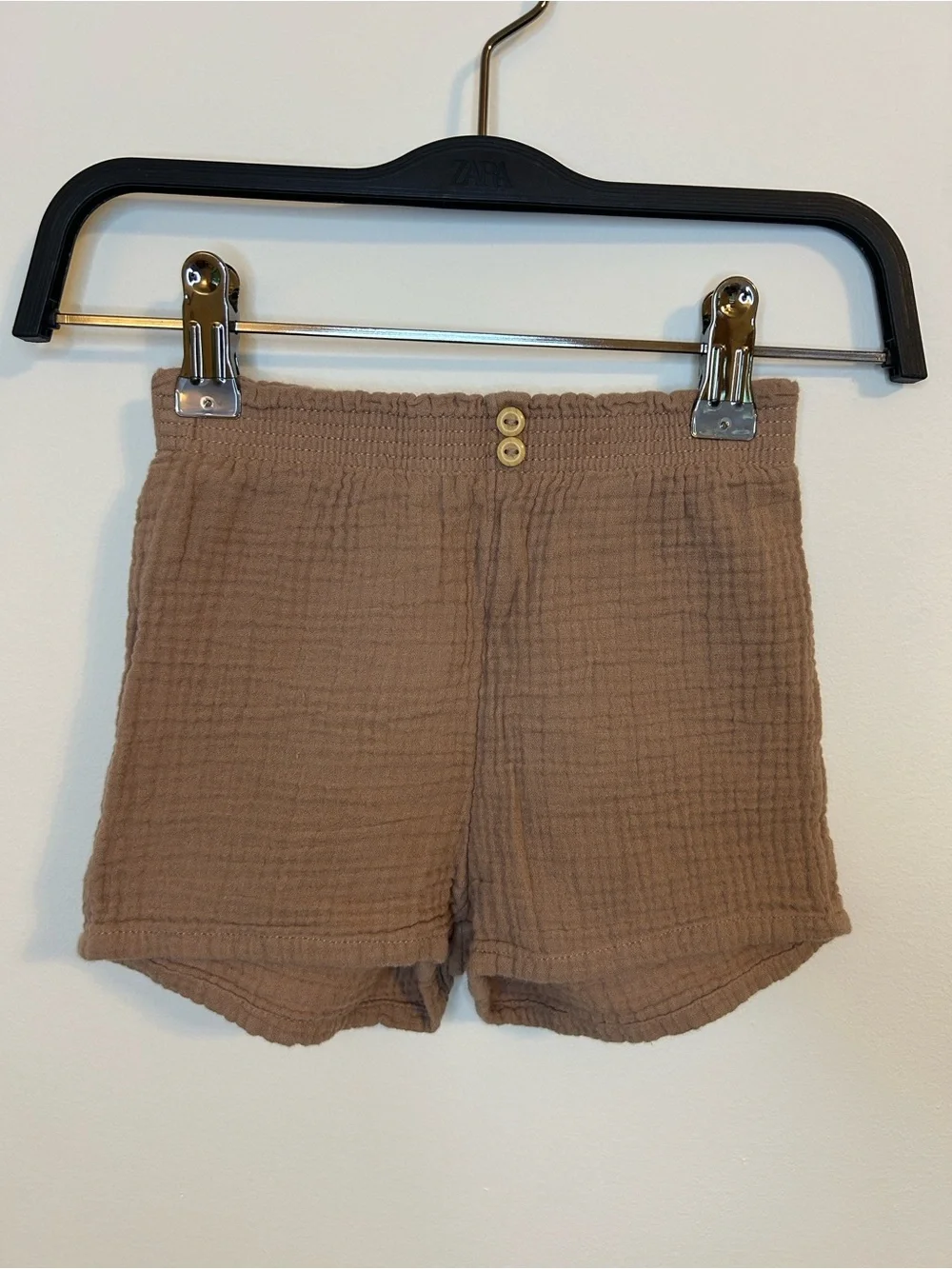 H&M Baby Cotton Gauze Shorts, Set of 2 - Pink Stripe & Brown, Size 12 Months
